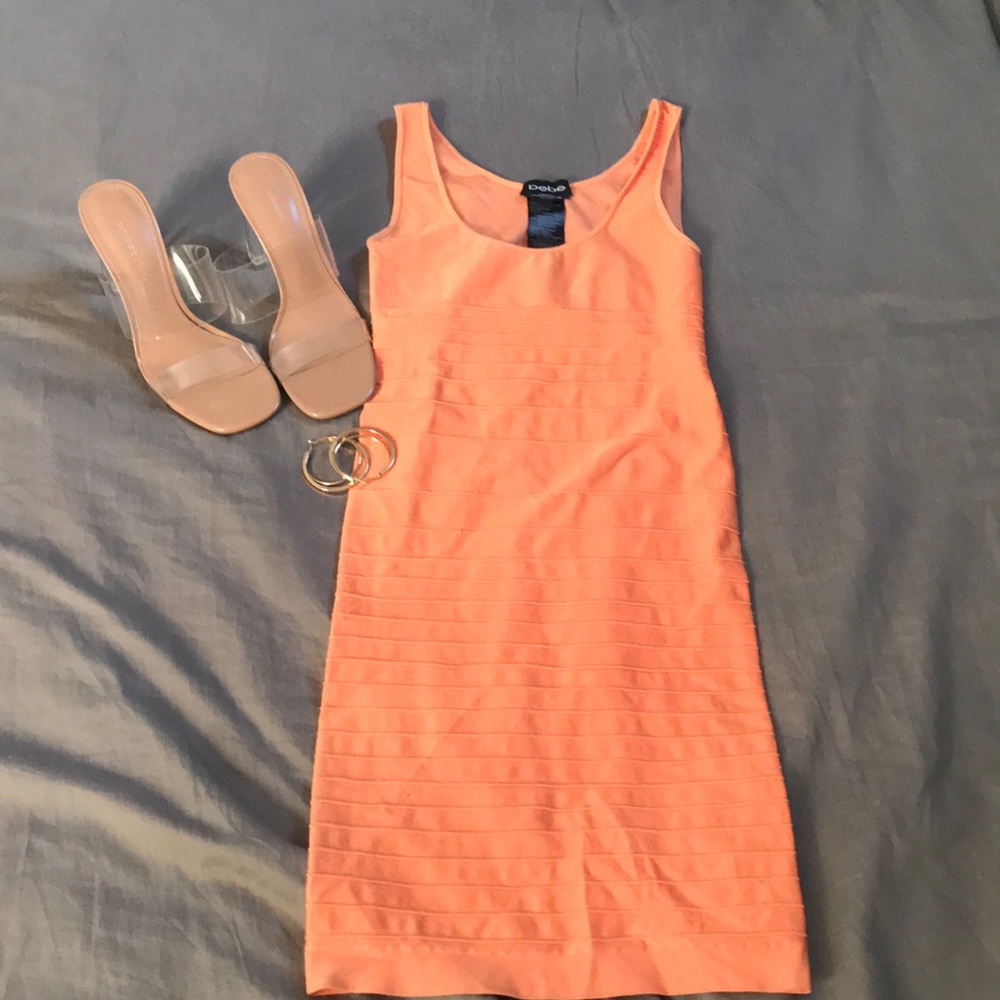 Orange Bebe bodycon dress